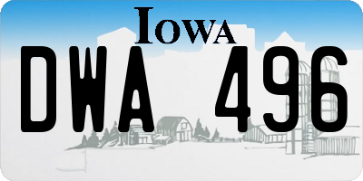 IA license plate DWA496