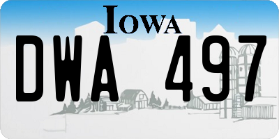 IA license plate DWA497