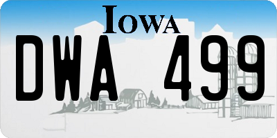 IA license plate DWA499