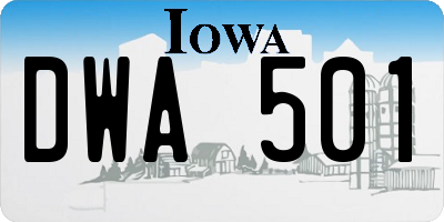 IA license plate DWA501