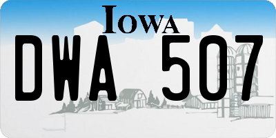 IA license plate DWA507
