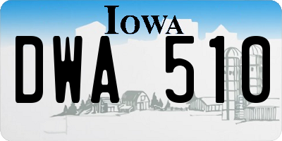 IA license plate DWA510