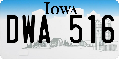 IA license plate DWA516