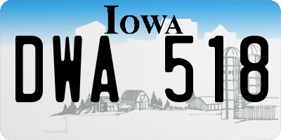 IA license plate DWA518