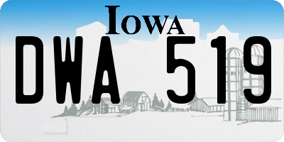 IA license plate DWA519