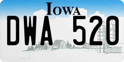 IA license plate DWA520