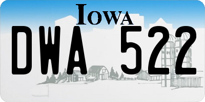 IA license plate DWA522