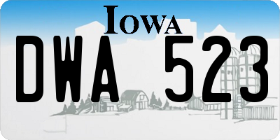 IA license plate DWA523