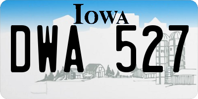 IA license plate DWA527