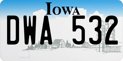 IA license plate DWA532