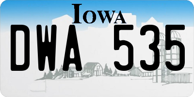 IA license plate DWA535