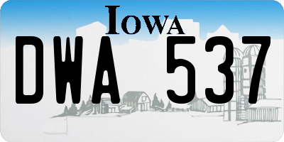 IA license plate DWA537