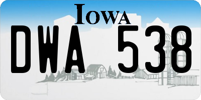 IA license plate DWA538