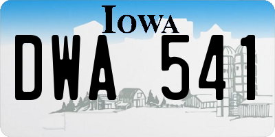 IA license plate DWA541