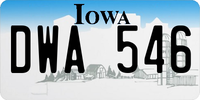 IA license plate DWA546