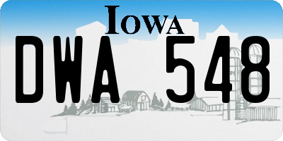 IA license plate DWA548