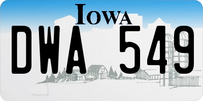 IA license plate DWA549