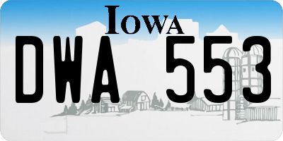 IA license plate DWA553