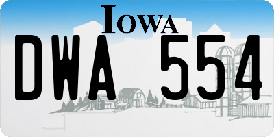 IA license plate DWA554