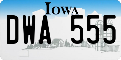 IA license plate DWA555