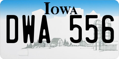 IA license plate DWA556