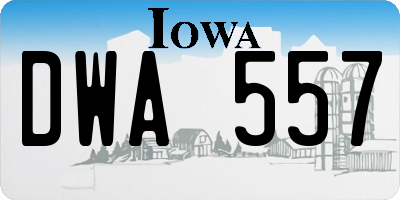 IA license plate DWA557