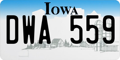 IA license plate DWA559