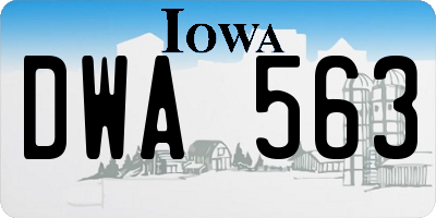 IA license plate DWA563
