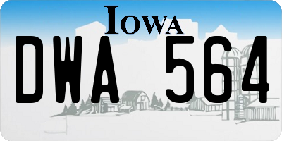 IA license plate DWA564