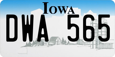 IA license plate DWA565