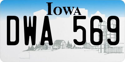 IA license plate DWA569