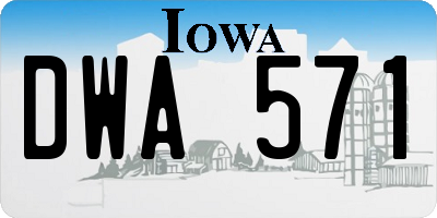 IA license plate DWA571