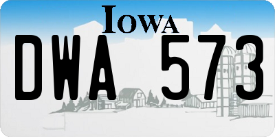 IA license plate DWA573