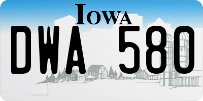 IA license plate DWA580
