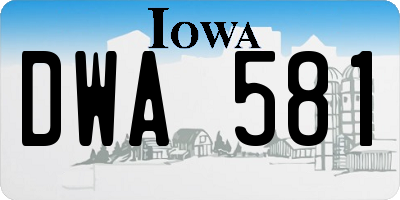 IA license plate DWA581