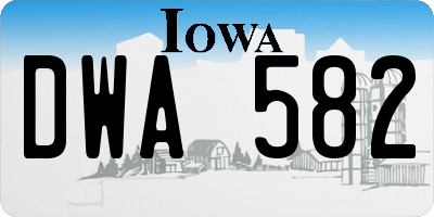 IA license plate DWA582