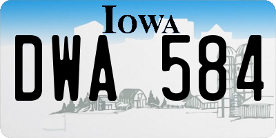 IA license plate DWA584
