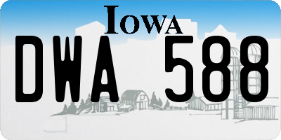IA license plate DWA588