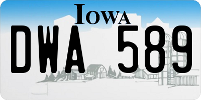 IA license plate DWA589