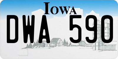 IA license plate DWA590