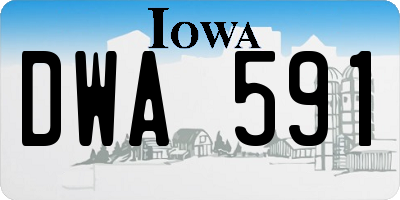 IA license plate DWA591