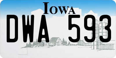 IA license plate DWA593