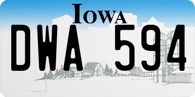 IA license plate DWA594