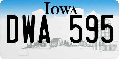 IA license plate DWA595