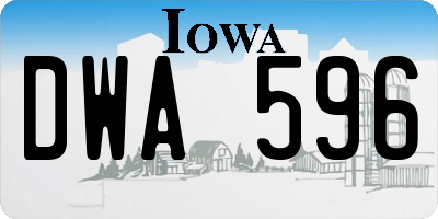 IA license plate DWA596