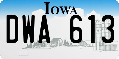 IA license plate DWA613