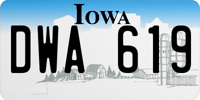 IA license plate DWA619