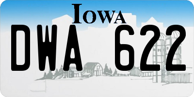 IA license plate DWA622