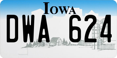 IA license plate DWA624