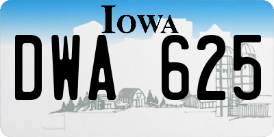 IA license plate DWA625